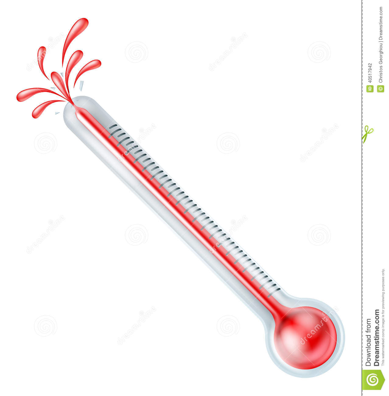An Illustration Of A Bursting Hot Thermometer With The End Exploding