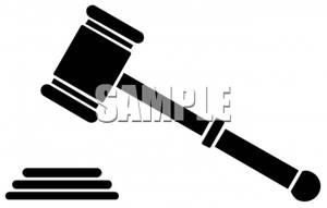 Black And White Gavel   Royalty Free Clipart Picture