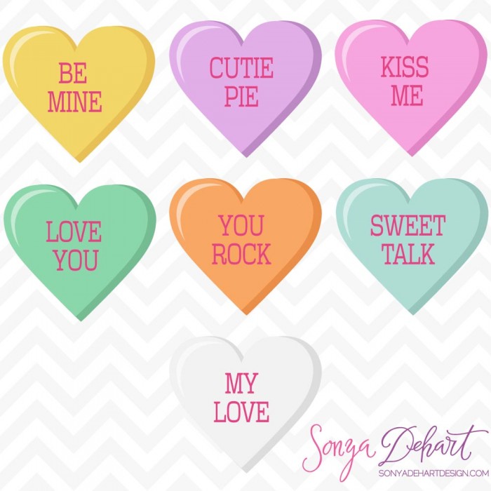 Clip Art Vector Valentine S Day Conversation Candy Hearts