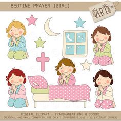 Clipart Bed Time Prayers Girl More Clipart Bedtime Girls Generation