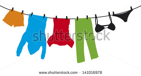 Clothes Hanging On A Clothesline  Hanging On Thread Clothes Drying T    