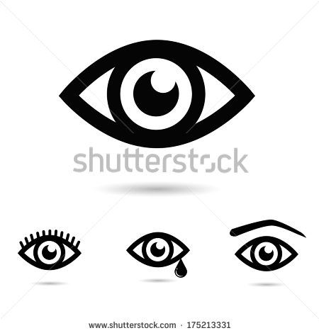 Eye Icons Isolated On White Background  Vector Illustration    Stock