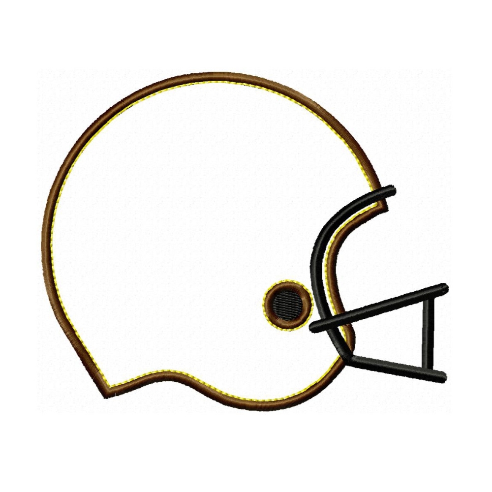 Football Helmet Machine Embroidery Applique Design Pattern