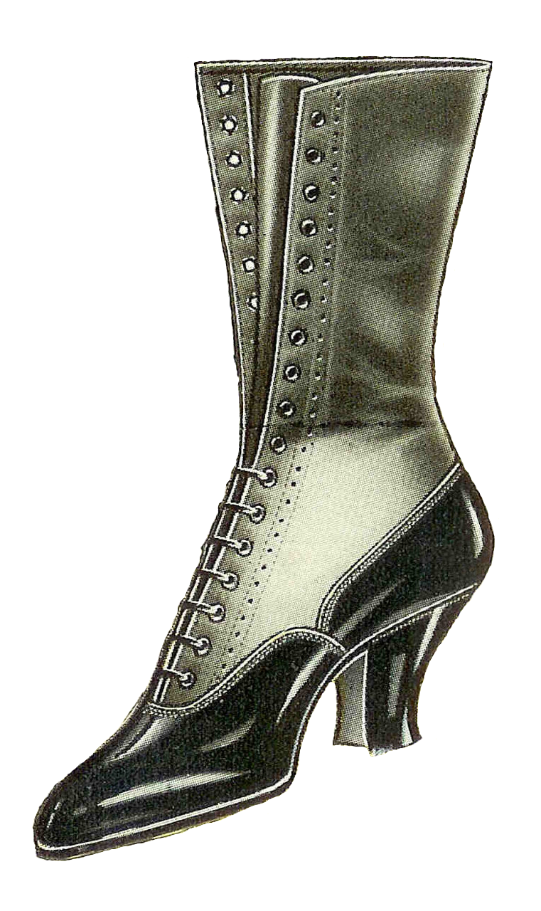 Free Fashion Clip Art  Antique Women S Shoe Fashion 1915 2 Boots