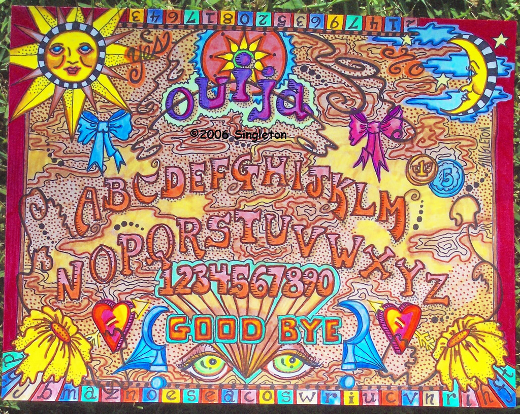 Goodbye Ouija Board Outsider Hippie Art Peace Love Singleton   A