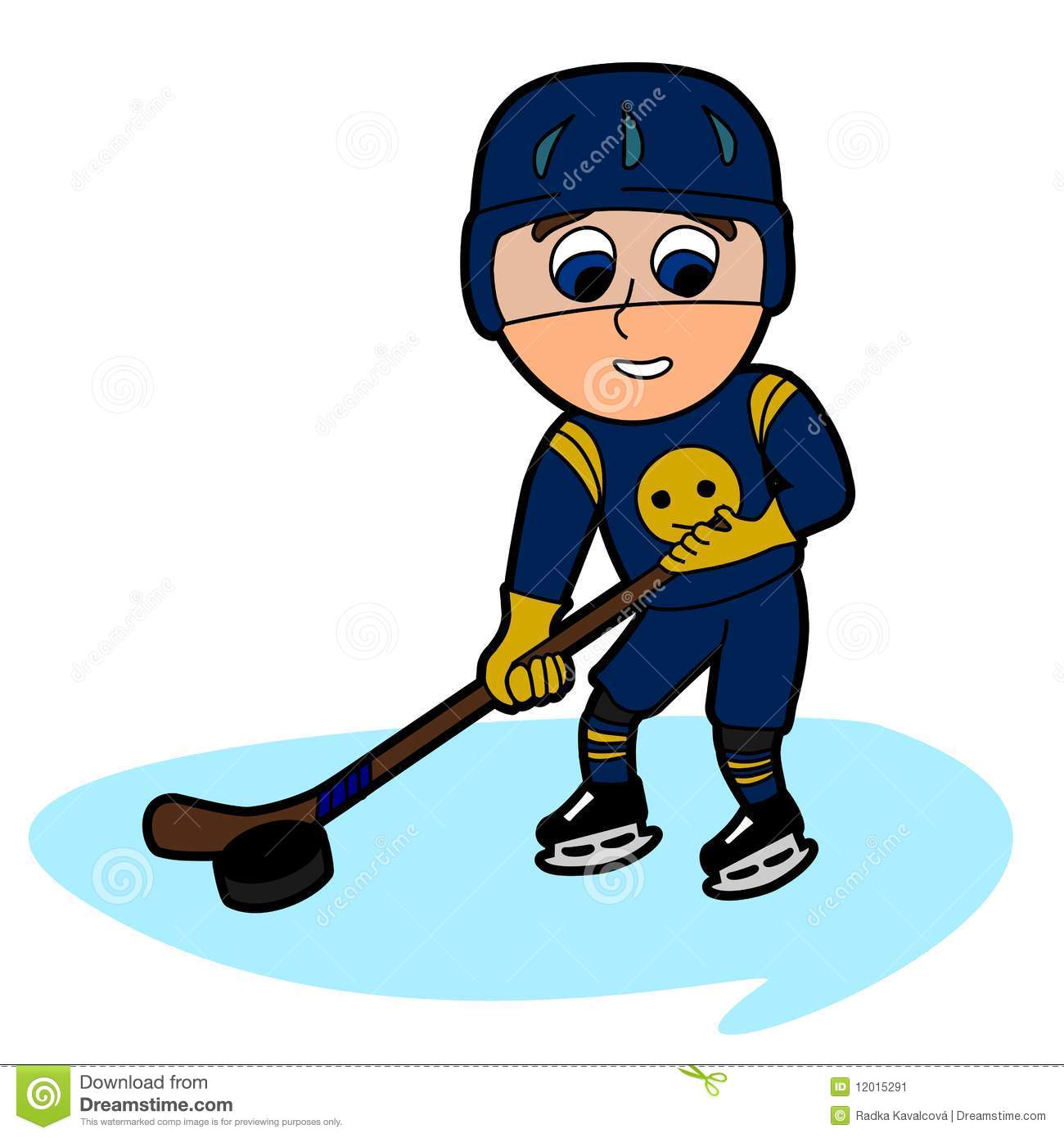 Kid Hockeyist Isolated On A White Backgrounnd