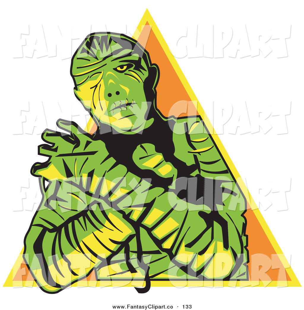 Larger Preview  Clip Art Of A Mummy Wrapped Up With His Arms Crossed    