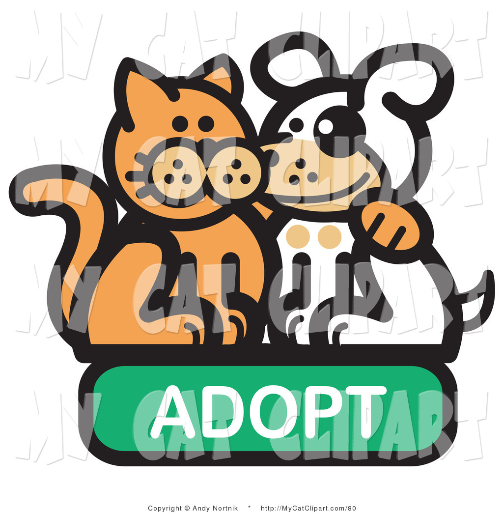 Larger Preview  Clip Art Of An Orange Cat With His Arm Around A Cute    