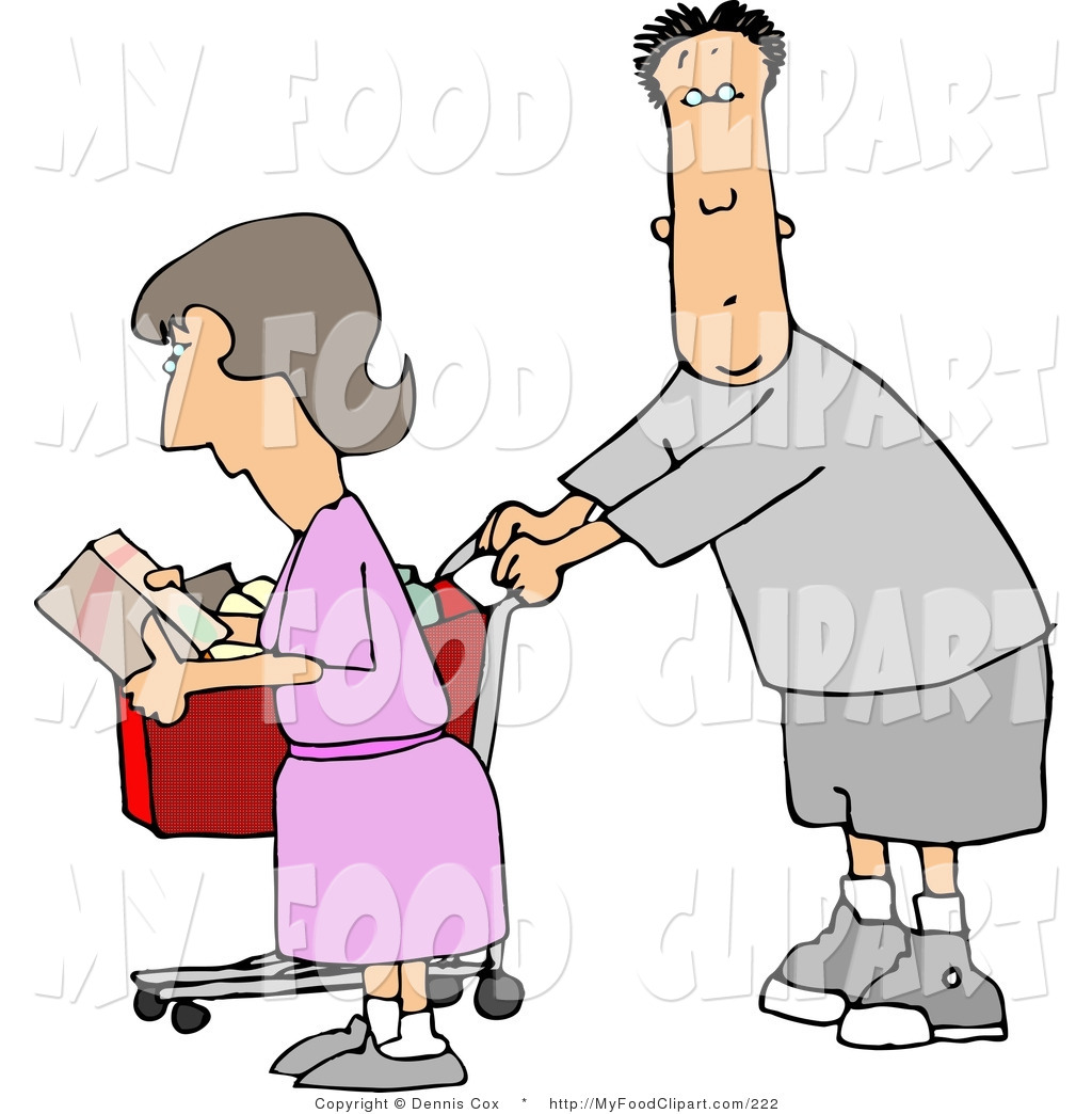 Larger Preview  Food Clip Art Of A Husband And Wife Going Grocery