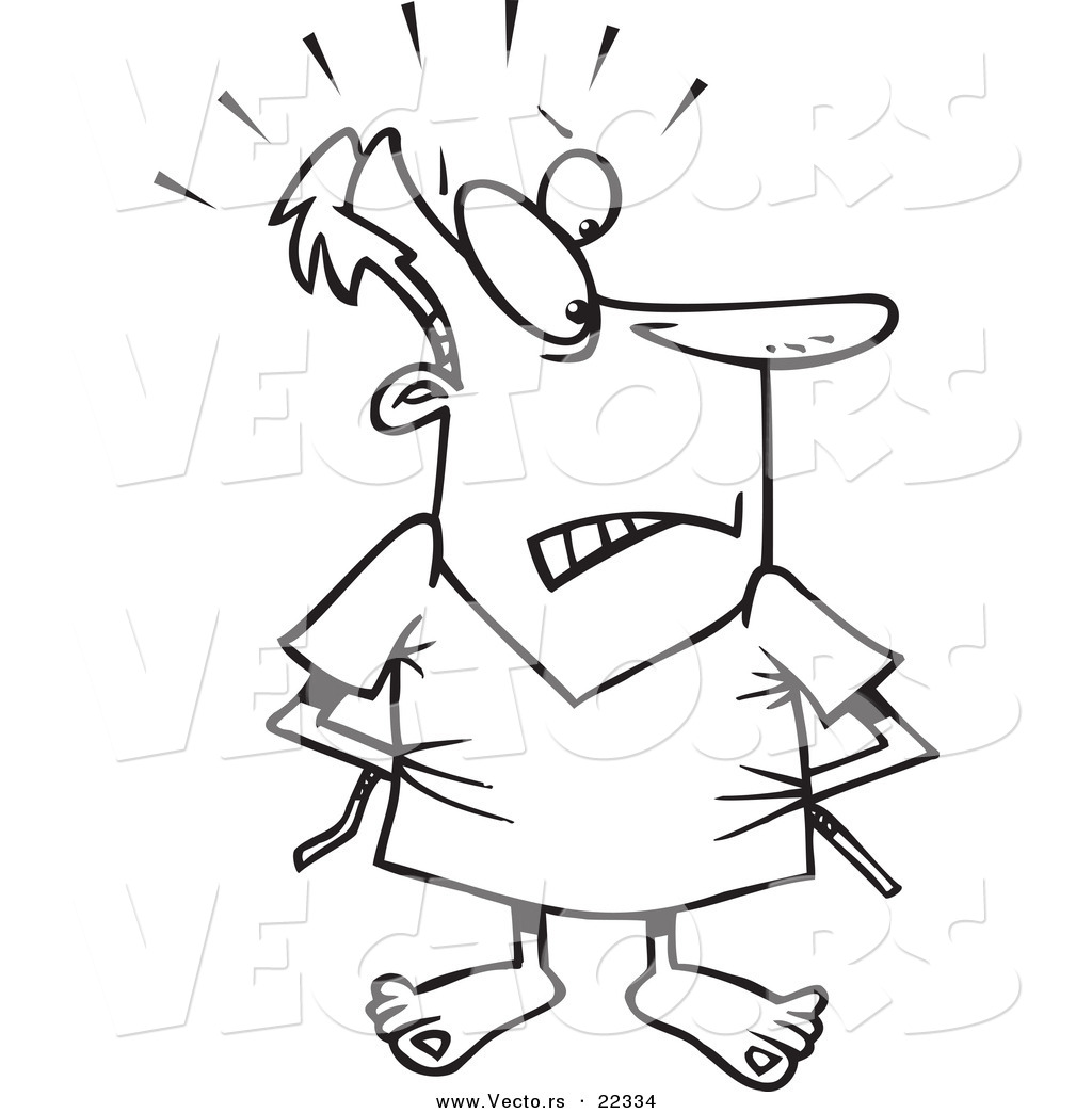 Larger Preview  Vector Of A Cartoon Hospital Patient Trying To Cover