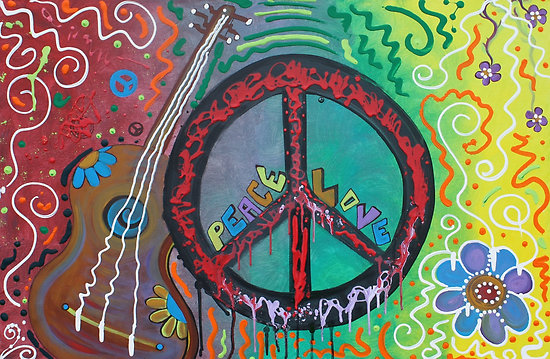 Laura Barbosa   Portfolio   Peace And Love Original Hippie Art