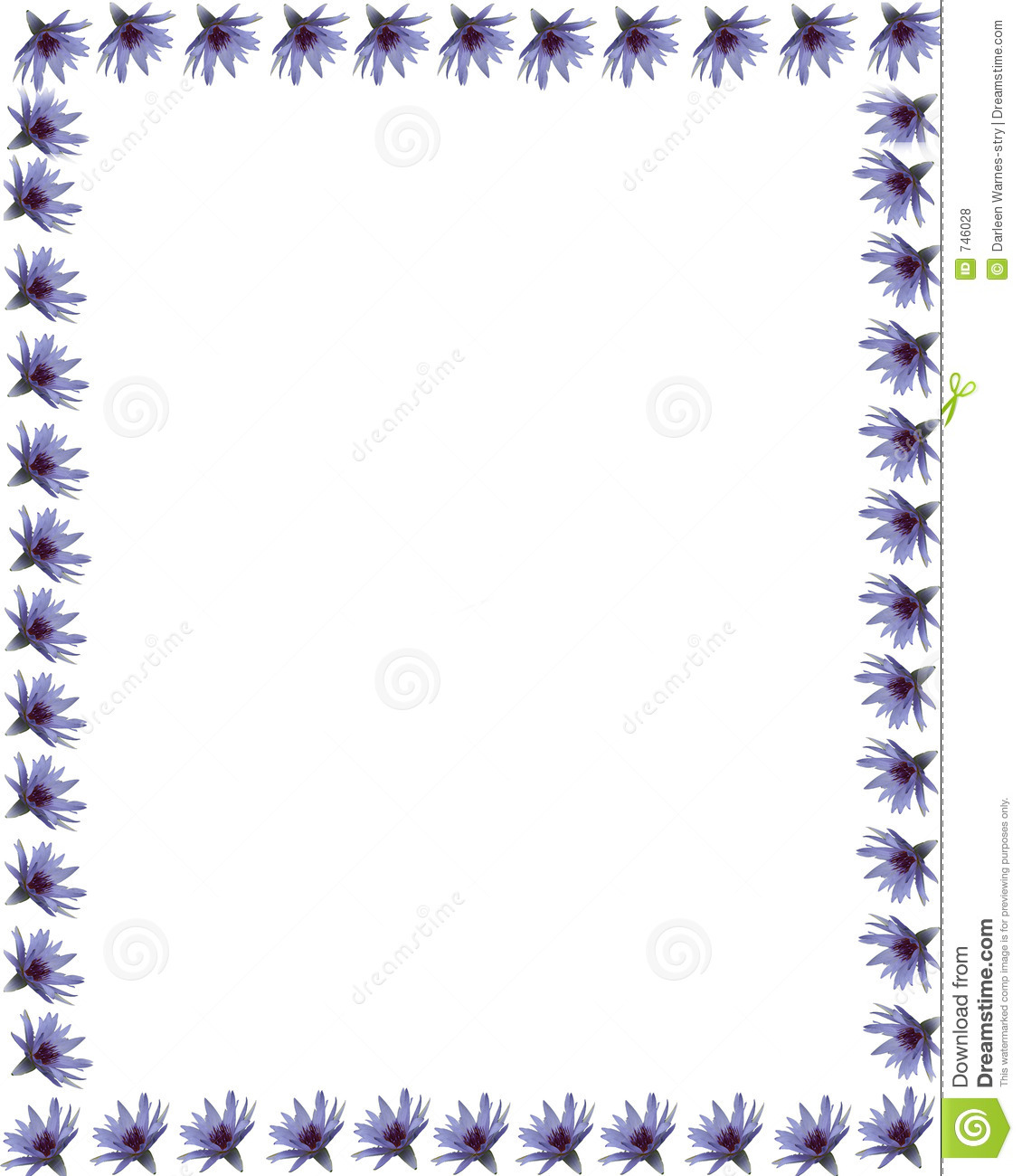 Purple Water Lily Pattern Around The Edges Creates The Border For