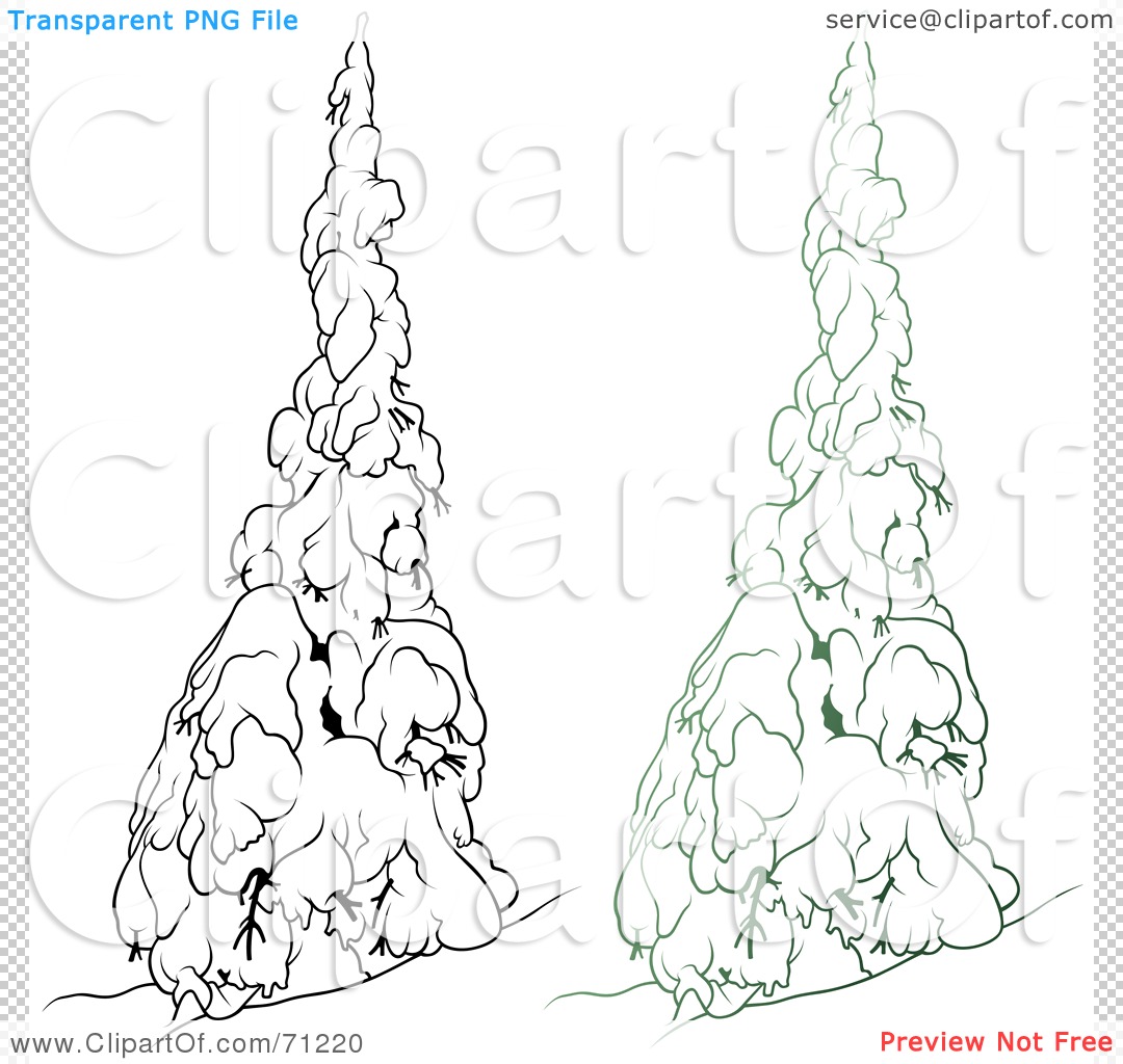 Royalty Free Rf Clipart Illustration Of An Evergreen Tree Flocked In