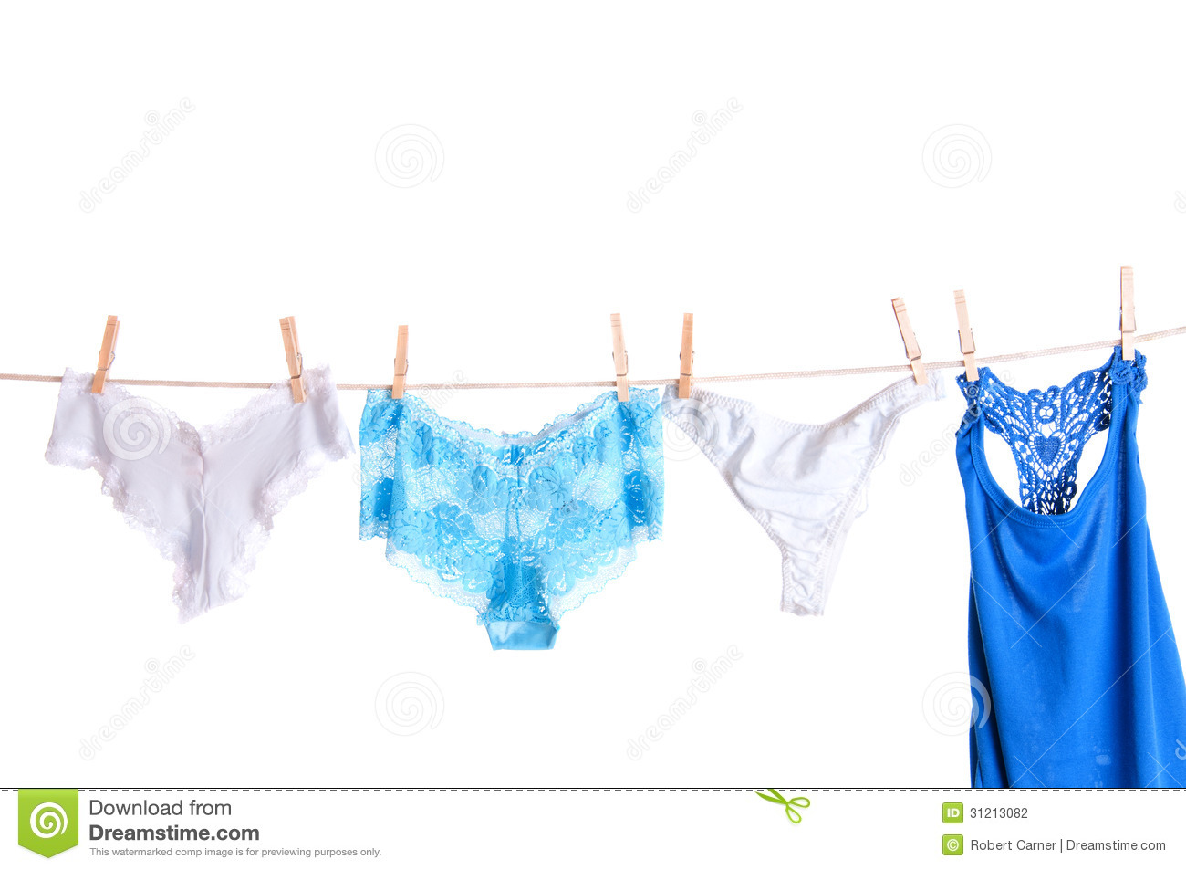 Sexy Lingerie Clothesline Pretty Panties Camesole Hanging Wooden
