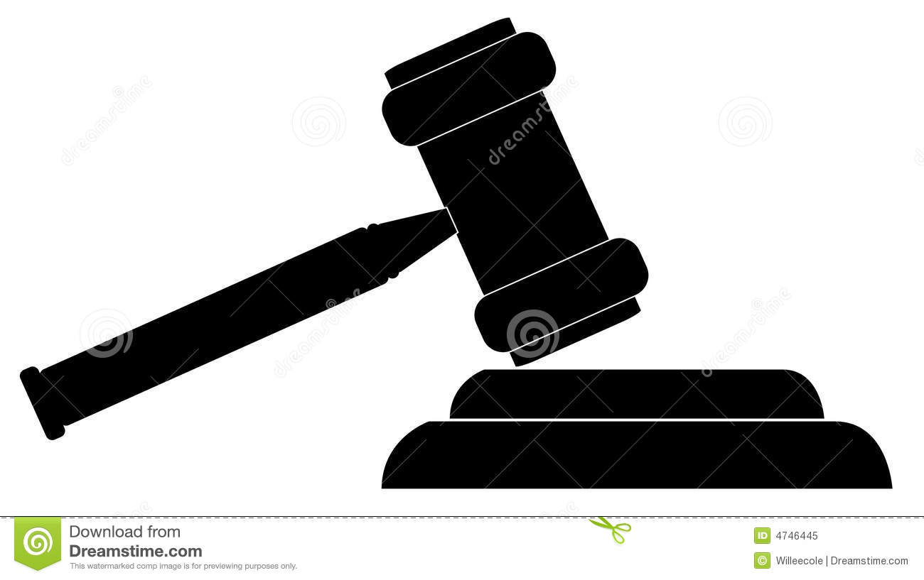 Silhouette Of Gavel   Hammer Of Judge Or Auctioneer   Vector 