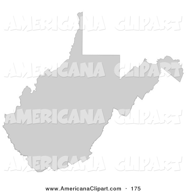 Vector Clip Art Of A Light Gray State Silhouette Of West Virginia