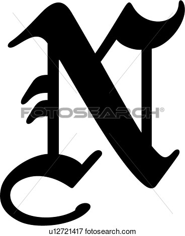 Capital Letter Lettered N Uppercase View Large Clip Art Graphic