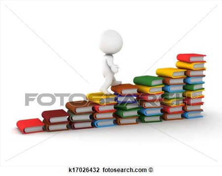 Clip Art   3d Man Climbing Stairs Made Of Book  Fotosearch   Search