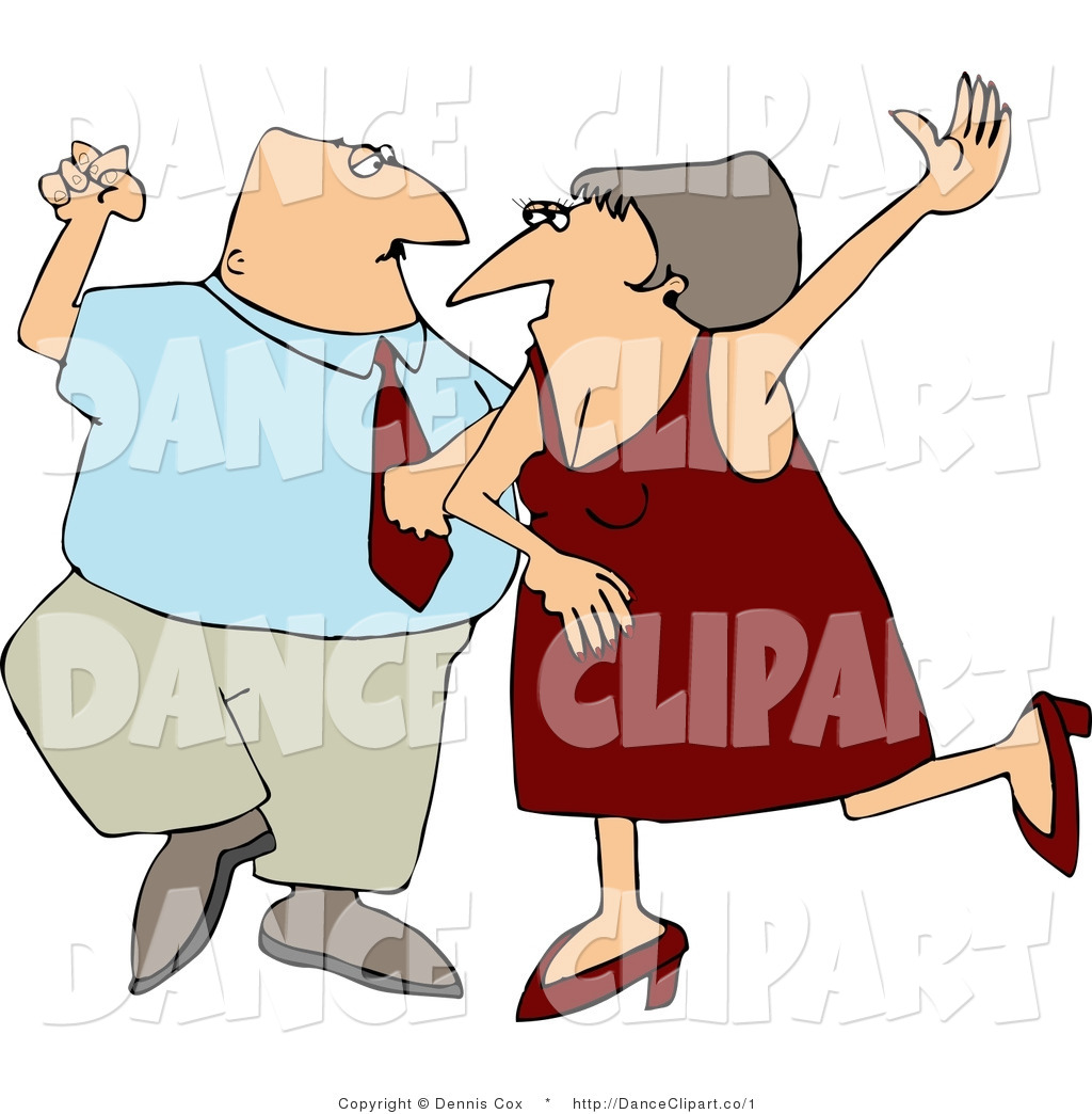 Clip Art Of A Middle Aged Man And Woman Dancing Together By Djart    1