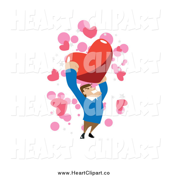 Clip Art Of A Strong Man Holding Up A Red Heart By Mayawizard101
