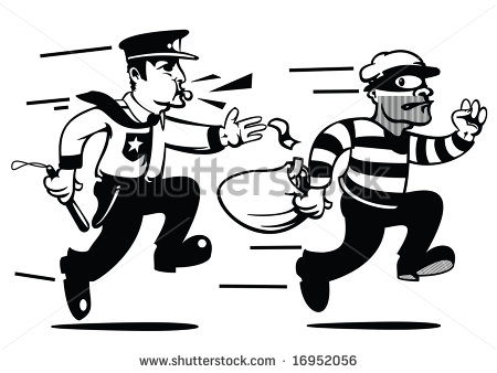 Comicbook Style Cops And Robbers Stock Vector 16952056   Shutterstock