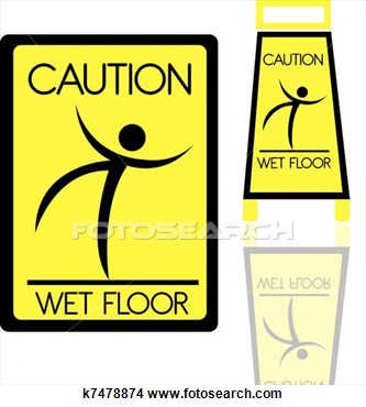 Drawing   Wet Floor Sign  Fotosearch   Search Clip Art Illustrations