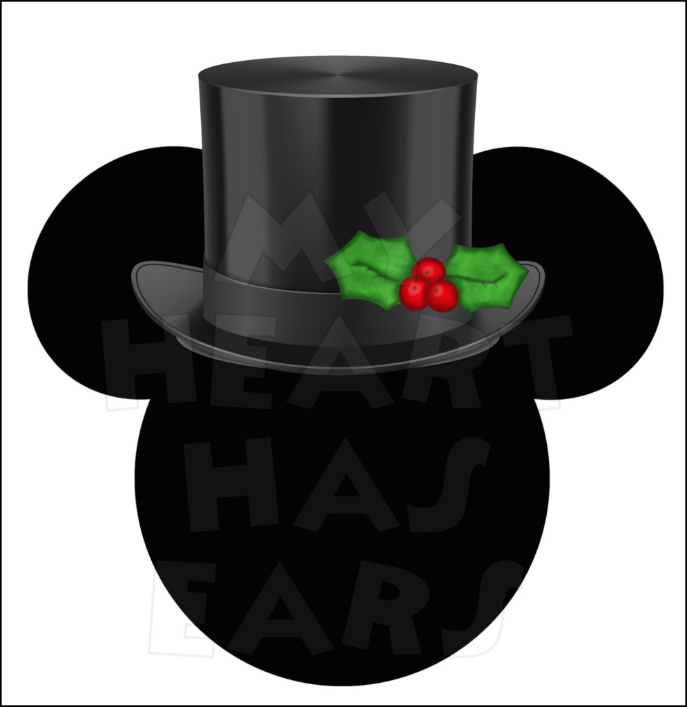 Ears Hat Clip Art Mickey Mouse With Top Hat Instant Download Christmas