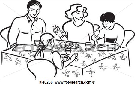 Family Breakfast Clipart Family Eating A Meal