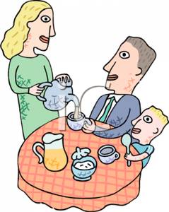 Family Breakfast Clipart Family Sitting At The