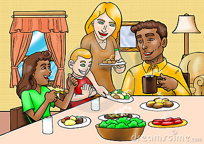Family Eating Breakfast Clipart Royalty Free Stock Photography