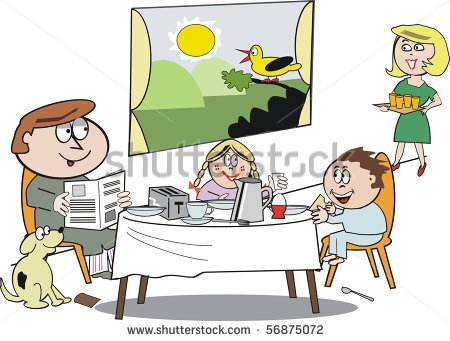 Family Eating Breakfast Clipart Vector Cartoon Of Happy Family