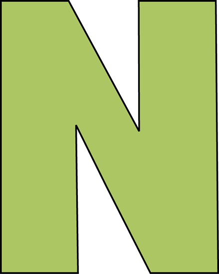 Green Letter N Clip Art Image   Large Green Capital Letter N