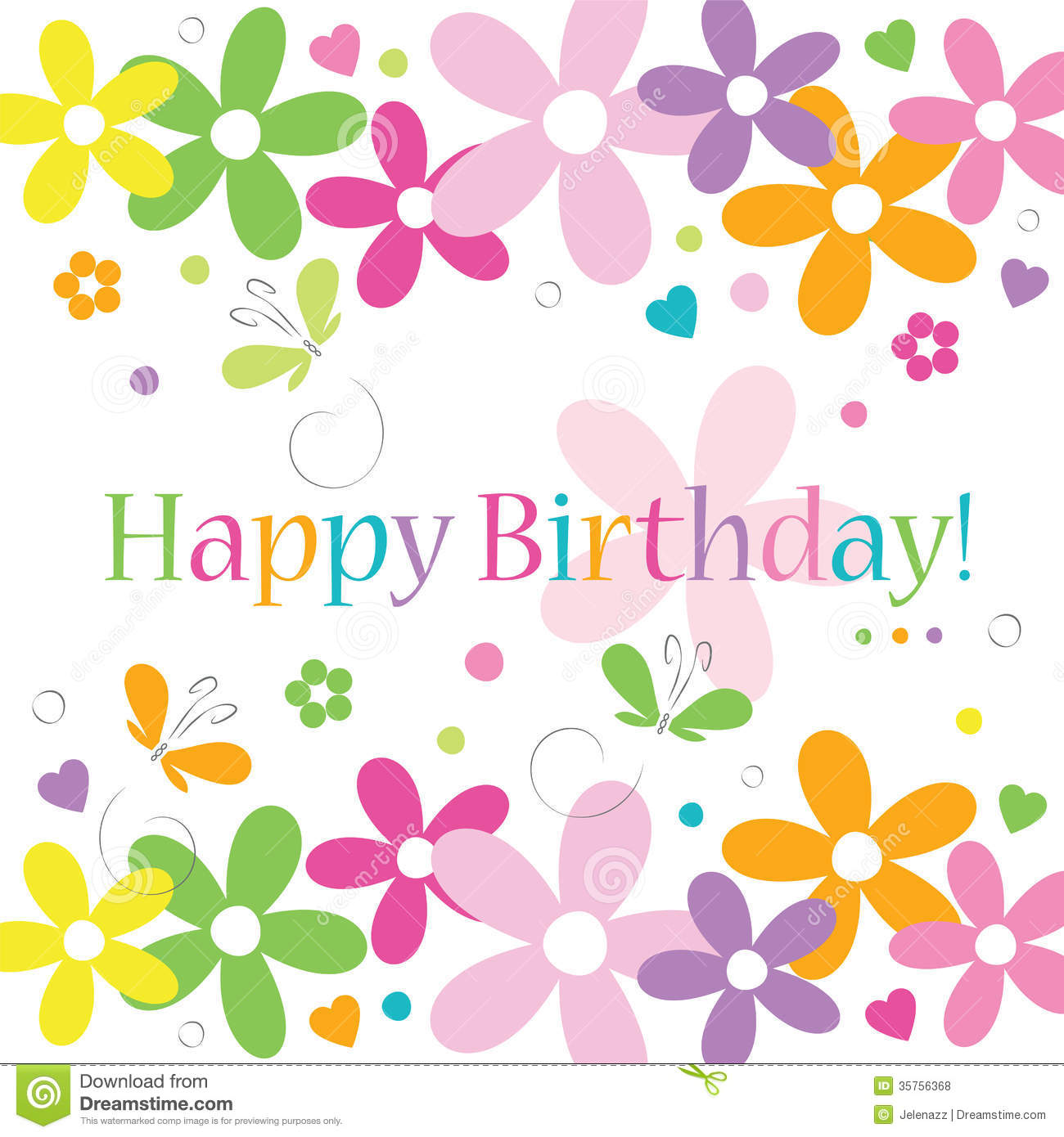 Happy Birthday Flowers Clip Art Hearts Flowers And Butterflies