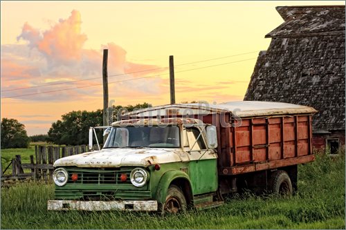 Picture Of Old Green Grain Truck  Royalty Free Picture At Featurepics