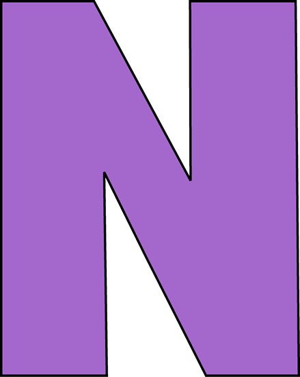 Purple Letter N Clip Art Image   Large Purple Capital Letter N