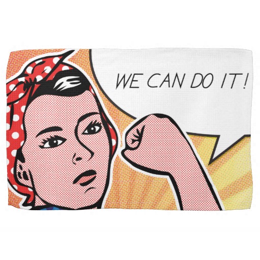 Rosie The Riveter We Can Do It  Pop Art Dots Towel