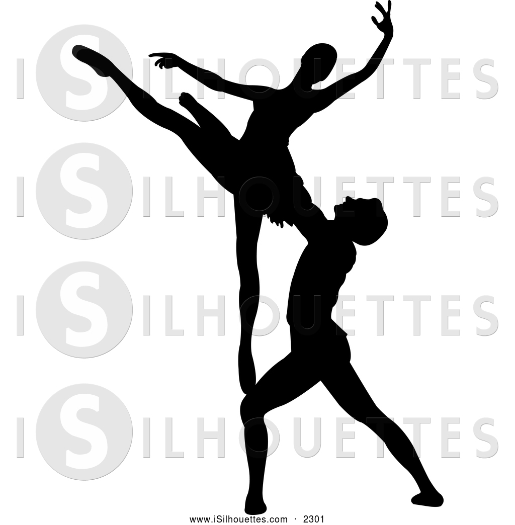 Silhouette Clipart Of A Black Man And Woman Dancing By Pushkin    2301