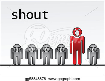 Stock Illustration   Shout Out Standing Out Of The Crowd A Red Figure