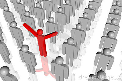 3d Rendered Illustration Of A Person Standing Out From The Rest