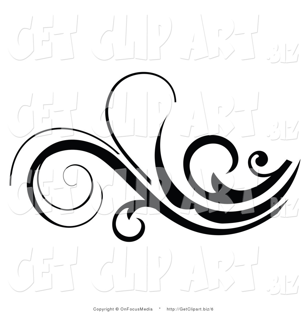 Art Of A Beautiful Black And White Scroll Flourish By Onfocusmedia