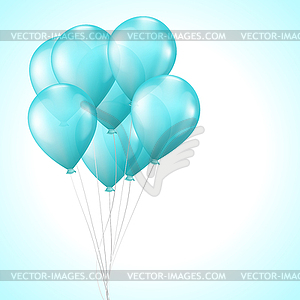 Background With Bright Light Blue Balloons   Vector Clip Art