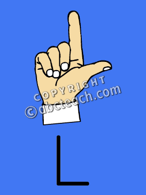 Clip Art Manual Alphabet L Color Fingerspell Illustration Asl Clip Art