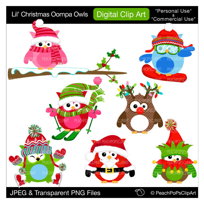 Clip Art Owls Clipart Reindeer Santa Elf Lil By Peachpopsclipart