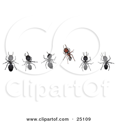 Clipart Illustration Of A Different Brown Ant Standing Out From A