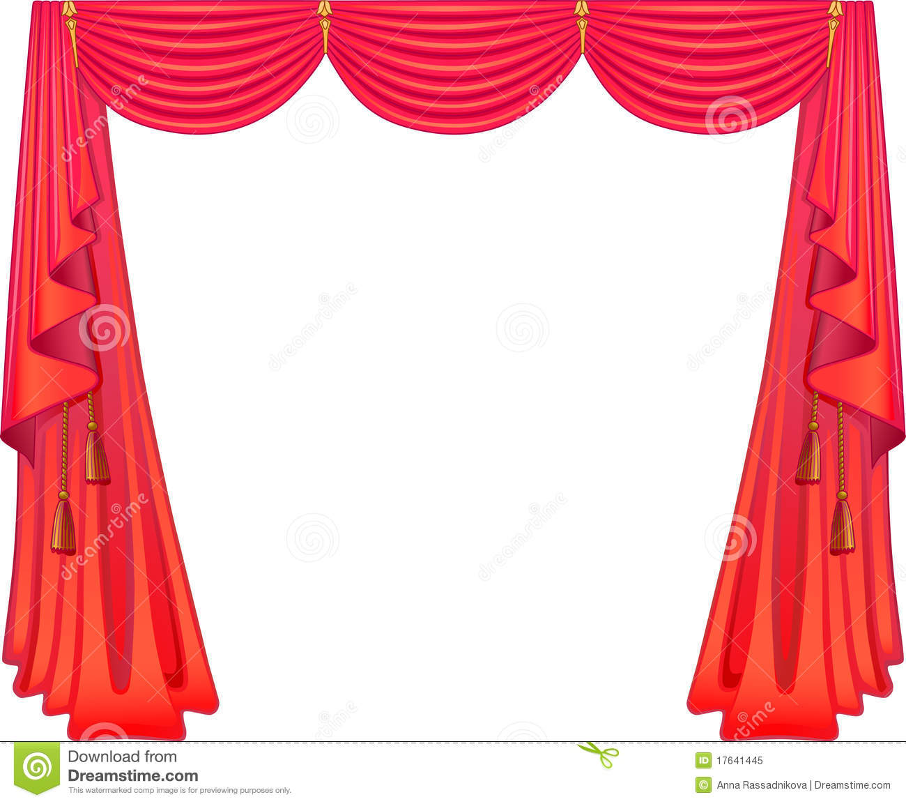 Curtains Clipart Scarlet Curtains