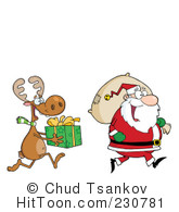 Elf Clipart  230878  Happy Christmas Elf Running With A Gift By Hit    