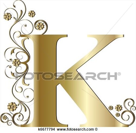 Fancy Letter A Clipart Capital Letter K Gold