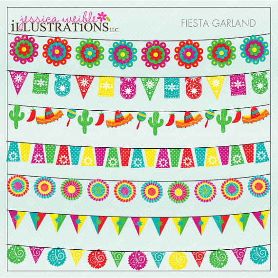 Fiesta Background Clipart Fiesta Garland Cute Digital
