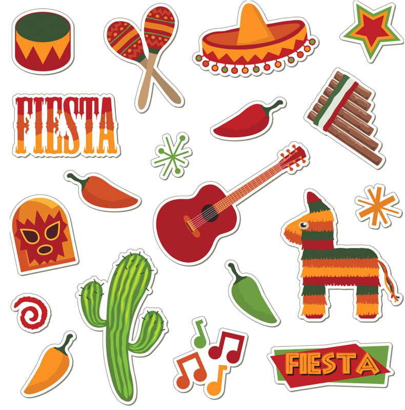 Fiesta Background Clipart Mexican Design Elements Vector