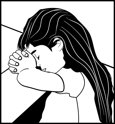 Girl In Prayer To God   Free Christian Clip Art